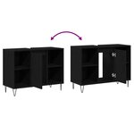 vidaXL Coiffeuse chêne noir Chêne noir MDF Moyenne Coiffeuse chêne noir