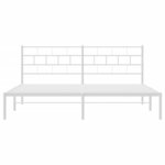 vidaXL Cadre de lit métal sans matelas et tête de lit blanc 180x200 cm