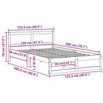 vidaXL Cadre de Lit Ciré marron Bois pin massif 120 x 200 cm Durable