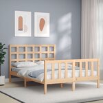 vidaXL Cadre de lit avec tête de lit 120x200 cm bois massif
