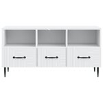 vidaXL Meuble TV Blanc 102 x 34 5 x 50 cm Bois d'ingénierie