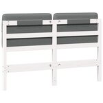 vidaXL Tête de lit capitonnée Blanc et gris clair 135 cm Pin massif