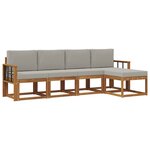 vidaXL Ensemble de canapés d'extérieur 5 pc Gris Naturel et Clair