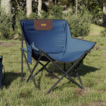 vidaXL Chaise de camping avec poche pliable lot de 2 bleu