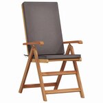 vidaXL Chaises de jardin confortables avec coussins - Set de 8 en teck massif
