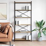 vidaXL Bibliothèque chêne artisanal 80 x 30 x 188 cm Bois d'ingénierie