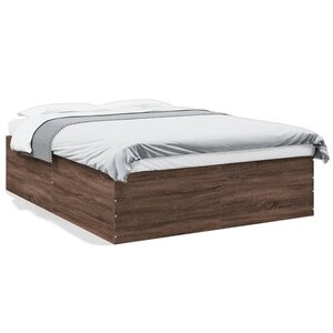 vidaXL Cadre de lit sans matelas chêne marron 150x200 cm