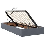 vidaXL Lit de rangement LED avec matelas Gris foncé 90 x 200 cm