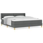 vidaXL Lit à ressorts avec matelas gris foncé  180 x 200 cm  tissu
