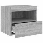 vidaXL Tables de chevet avec lumières LED 2 Pièces sonoma gris 50x40x45cm