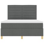 vidaXL Lit à ressorts avec matelas gris foncé 160x200 cm tissu