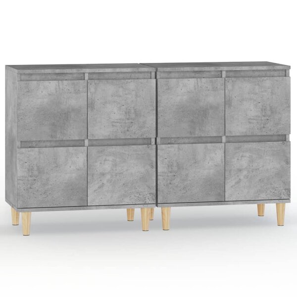 vidaXL Buffets 2 Pièces gris béton 60x35x70 cm bois d'ingénierie