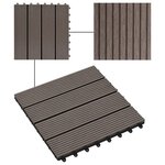 vidaXL Carreaux de terrasse 22 Pièces 30 x 30 cm 2 m² WPC Marron foncé