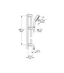 Grohe ensemble de douche 3 jets tempesta cosmopolitan 100 27579002 - barre de douche 60 cm -limiteur de débit -anti-calcaire -c