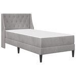 vidaXL Cadre de lit avec matelas Gris clair 90 x 190 cm Velours