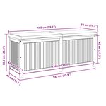 vidaXL Boîte à coussins d'extérieur 150x50x60 5cm bois massif d'acacia