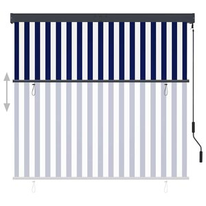 vidaXL Store roulant d'extérieur 160x250 cm Bleu et blanc