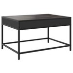 vidaXL Table basse avec LED infini noir 70x50x41 cm