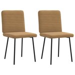 vidaXL Chaises à manger lot de 2 Marron Velours