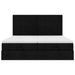VidaXL Cadre de lit ottoman avec matelas noir 200x200cm tissu