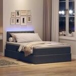 vidaXL Lit de rangement LED avec matelas Gris foncé 120 x 200 cm