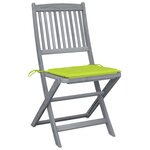 vidaXL Chaises pliables d'extérieur lot de 2 et coussins Bois d'acacia