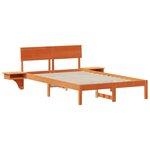 vidaXL Cadre de lit avec tables de chevet avec tête de lit Marron cire