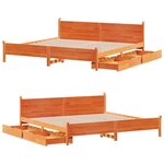 vidaXL Cadre de lit sans matelas cire marron 200x200cm bois pin massif
