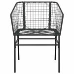 vidaXL Ensemble à manger de jardin 9Pièces noir poly rotin verre