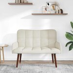 vidaXL Sofa 2 places Crème 115 x 61 x 87 cm Velours (V)