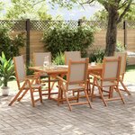 vidaXL Ensemble à manger de jardin 7Pièces bois d'acacia solide textilène