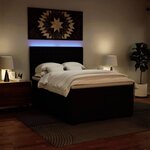 vidaXL Sommier à lattes de lit avec matelas Noir 140x190 cm Similicuir