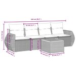 vidaXL Salon de jardin avec coussins 5 Pièces beige résine tressée