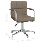 Chaise fauteuil siège pivotante de bureau informatique étude tissu taupe 02_0024181