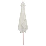 vidaXL Parasol avec poteau en bois 200 x 300 cm Blanc crème