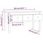 vidaXL Table basse Gris 102x49x55 cm Bois massif de pin