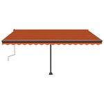 vidaXL Auvent manuel rétractable avec LED 400x300 cm Orange et marron