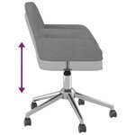 vidaXL Chaise pivotante de bureau Gris clair Tissu
