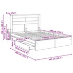 vidaXL Lit de Rangement Gris béton 140 x 190 cm Bois d'ingénierie