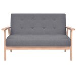 vidaXL Ensemble de canapés 2 Pièces Tissu Gris foncé