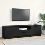 vidaXL Meuble TV avec tiroir Noir 140 x 35 x 40 cm Bois d'ingénierie