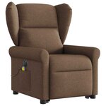 vidaXL Fauteuil inclinable de massage électrique Marron Tissu