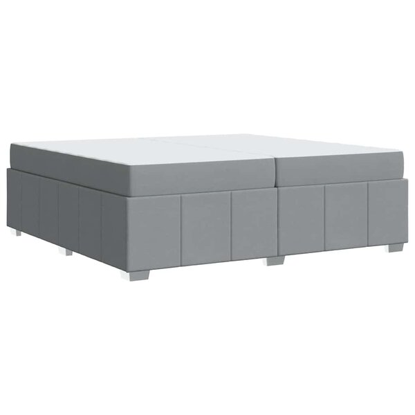 vidaXL Cadre de lit avec matelas Gris clair 200 x 200 cm tissu