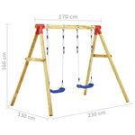 vidaXL Ensemble de balançoire 230x130x166 cm Bois de pin