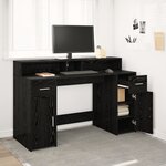 vidaXL bureau Chêne noir 140x55x91 cm Bois d'ingénierie