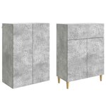 vidaXL Ensemble de Meubles 2 Pièces Gris béton Bois d'ingénierie