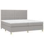 vidaXL Sommier à lattes de lit avec matelas Gris clair 200x200cm Tissu
