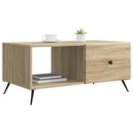 vidaXL Table basse Chêne Sonoma 90 x 50 x 40 cm Bois d'ingénierie