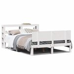vidaXL Cadre de lit et tête de lit sans matelas blanc 135x190 cm