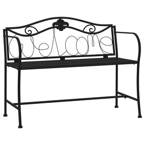 vidaXL Banc de jardin 2 places 104 cm Noir Acier